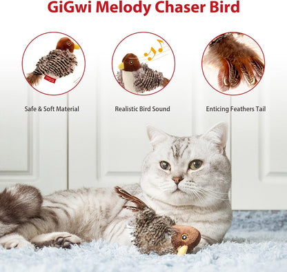 Interactive Automatic Electronic Cat Toy Chirping Bird