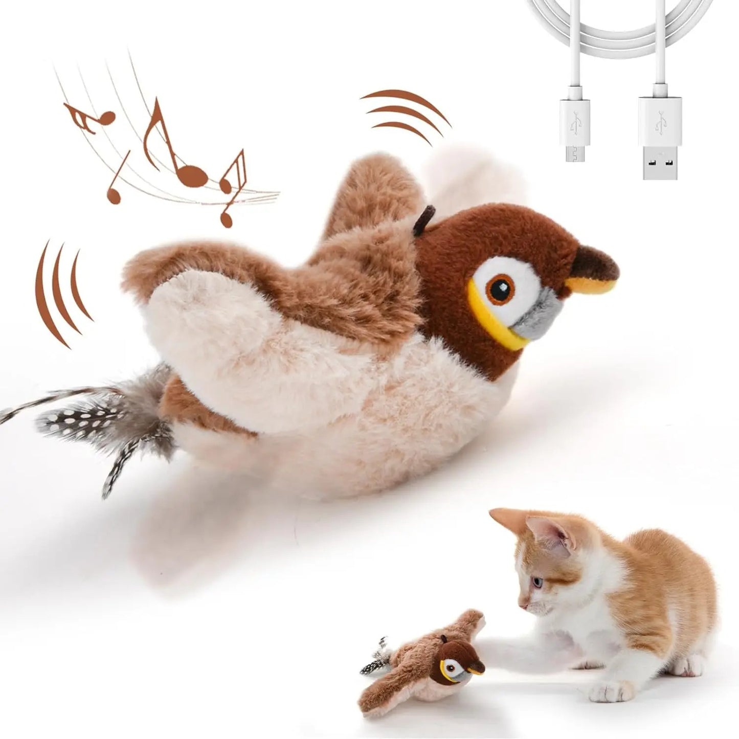 Interactive Automatic Electronic Cat Toy Chirping Bird